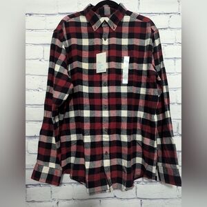 Croft & Barrow Buffalo Plaid Flannel Button Down Shirt Men's Size Large NWT